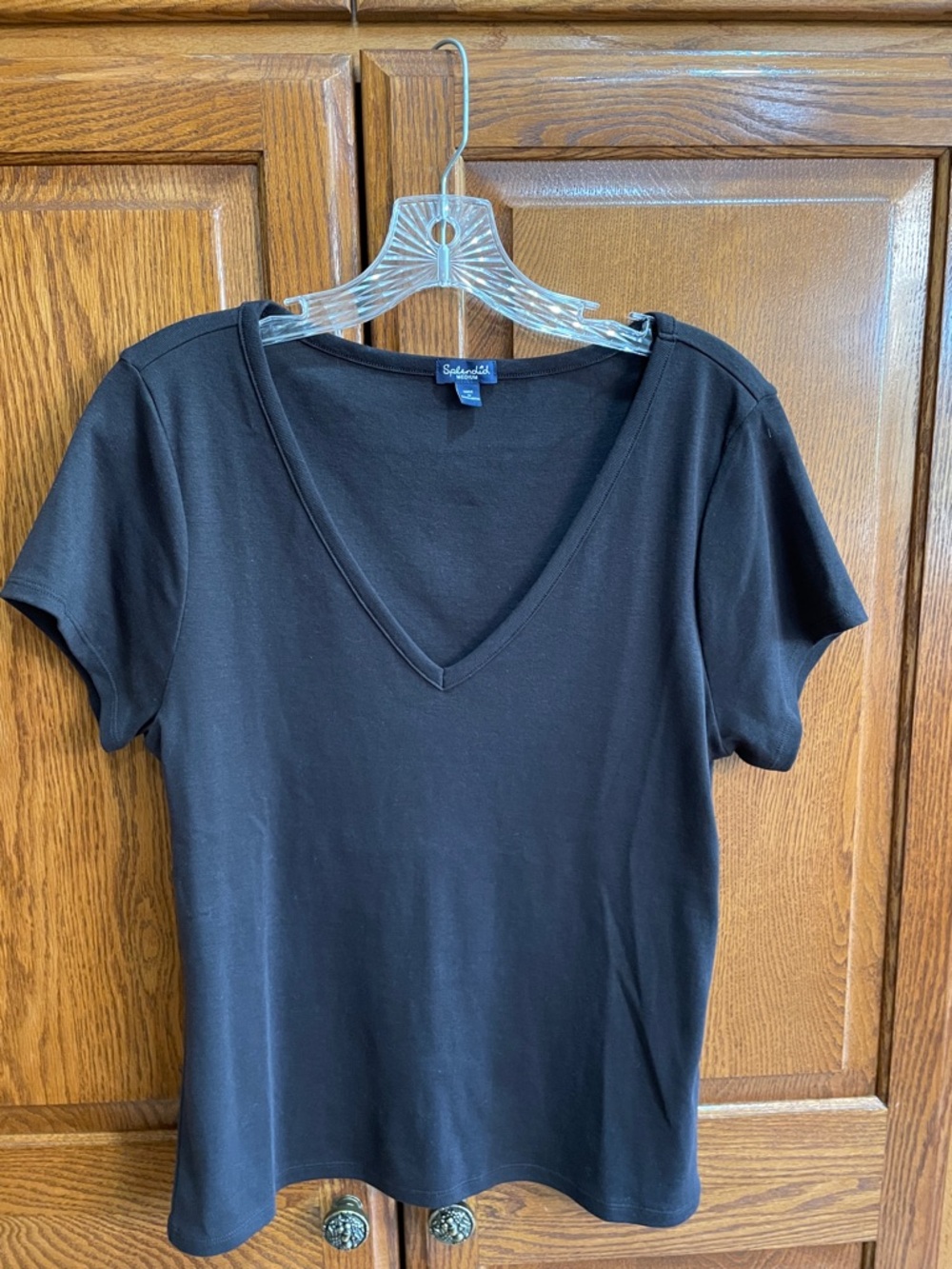 Splendid Black V-Neck Short Sleeve Tee